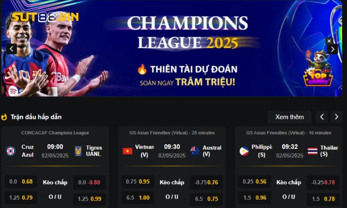 Sut88 - Nhà Cái Cá Cược Thể Thao Uy Tín Hàng Đầu Việt Nam Giao diện tông đen đơn giản